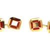 French Art Deco 18ct Gold & Red Enamel Octagonal Cufflinks 1 French Art Deco 18ct Gold & Red Enamel Octagonal Cufflinks -Antique Jewellery Company DSC00255