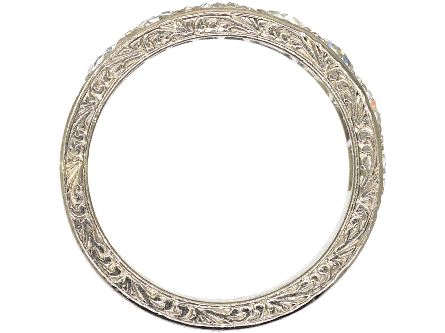 Art Deco 18ct White Gold Half Eternity Ring Set With Diamonds 5 Art Deco 18ct White Gold Half Eternity Ring Set With Diamonds - Image 3