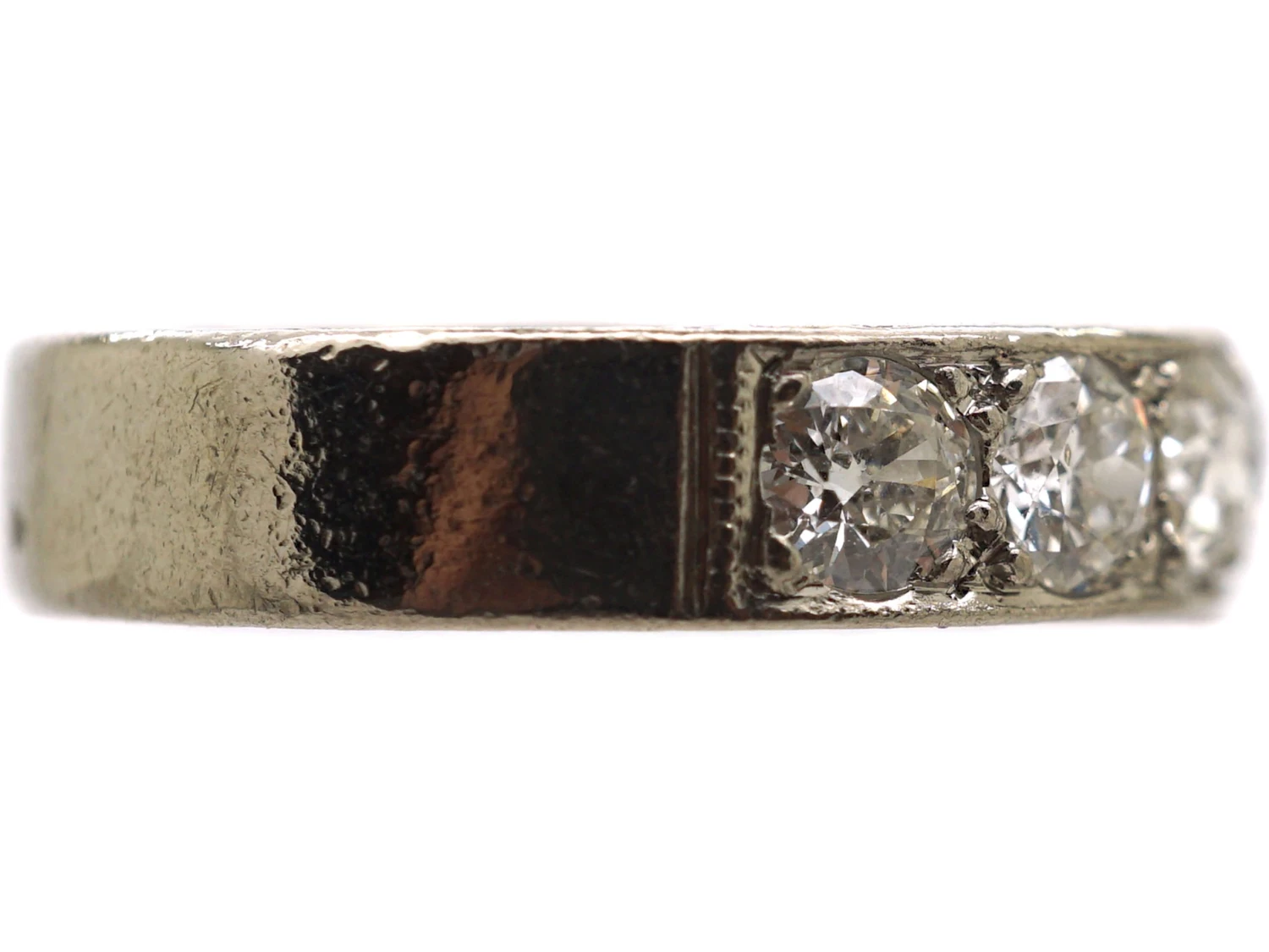 Art Deco 18ct White Gold Half Eternity Ring Set With Diamonds 7 Art Deco 18ct White Gold Half Eternity Ring Set With Diamonds - Image 5