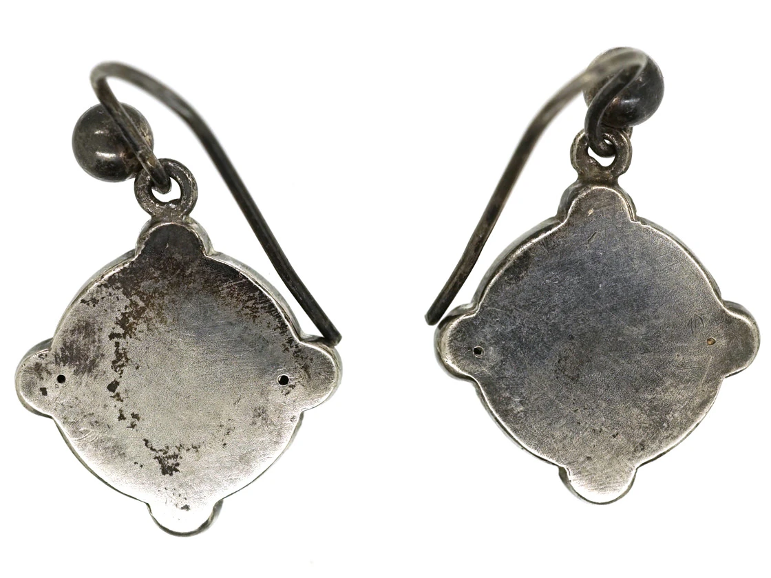 Victorian Silver & Gold Overlay Rose Motif Drop Earrings 5 Victorian Silver & Gold Overlay Rose Motif Drop Earrings - Image 3