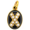 Victorian 18ct Gold Onyx & Natural Split Pearl Pendant With Locket Back -Antique Jewellery Company DSC00304
