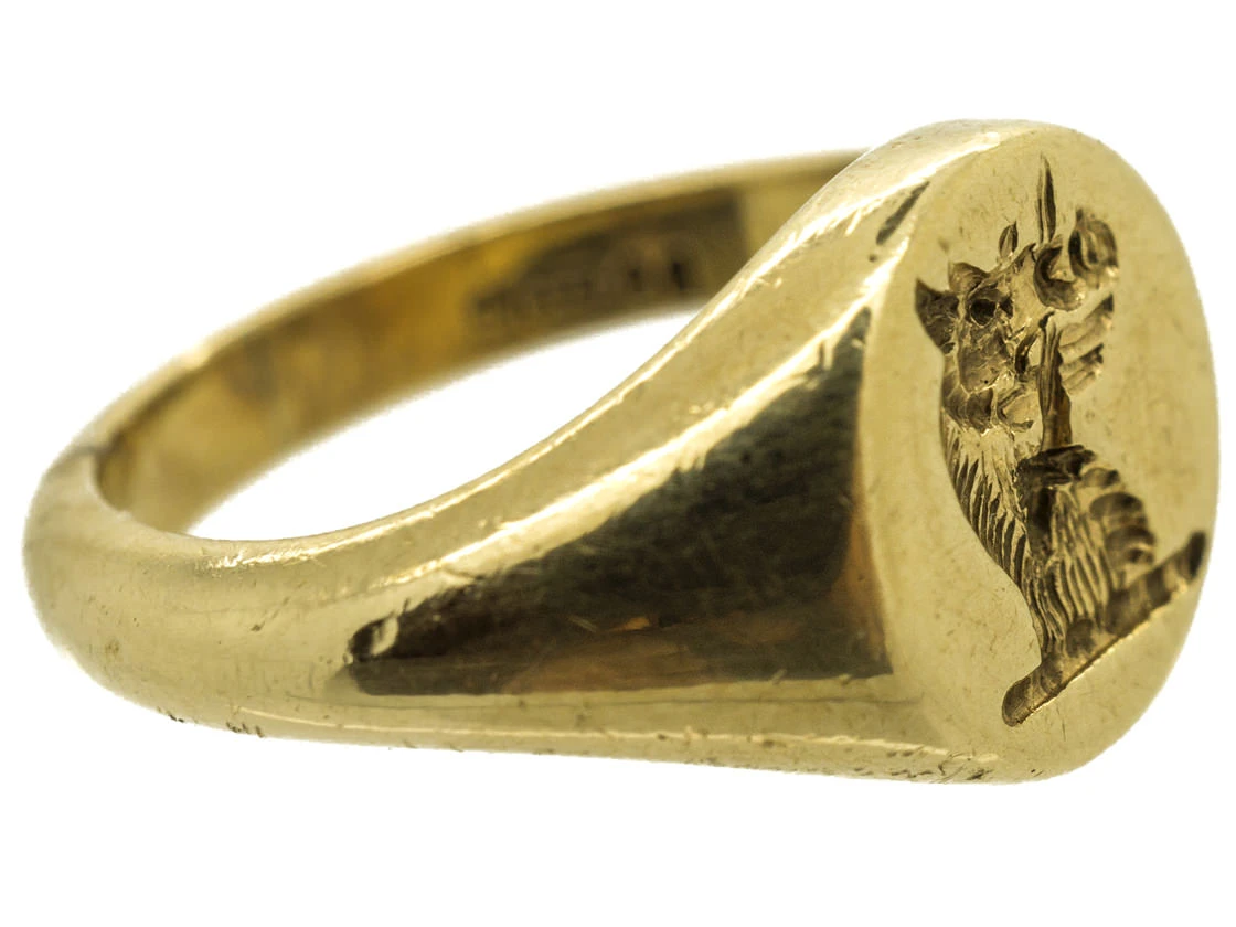 9ct Gold Signet Ring With Griffin Intaglio 9 9ct Gold Signet Ring With Griffin Intaglio - Image 7