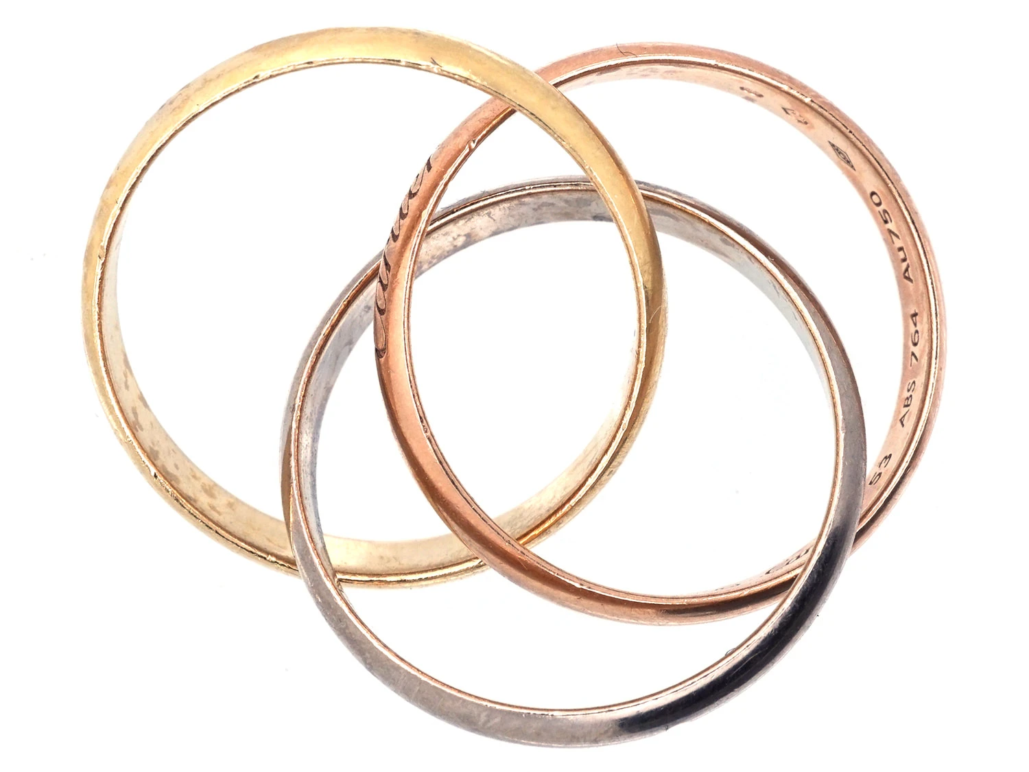 Cartier Three Colour Gold Russian Wedding Ring 7 Cartier Three Colour Gold Russian Wedding Ring - Image 5