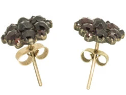 Edwardian Bohemian Garnet Cluster Earrings -Antique Jewellery Company DSC00434