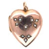 Edwardian 9ct Gold Heart Shaped Locket With Natural Split Pearl Design 2 Edwardian 9ct Gold Heart Shaped Locket With Natural Split Pearl Design -Antique Jewellery Company DSC00437