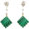 Art Deco Diamond & Malachite Drop Earrings