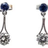 Art Deco Sapphire & Diamond Drop Earrings -Antique Jewellery Company DSC00449 1