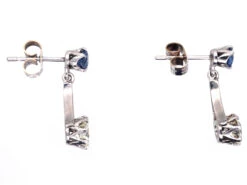 Art Deco Sapphire & Diamond Drop Earrings 5 Art Deco Sapphire & Diamond Drop Earrings -Antique Jewellery Company DSC00451
