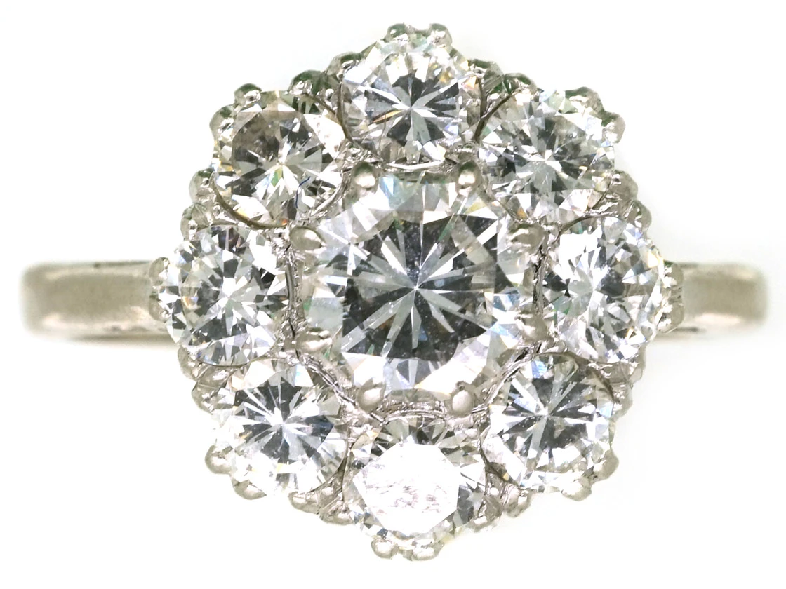 18ct White Gold & Platinum, Diamond Cluster Ring By Boodle & Dunthorne 3 18ct White Gold & Platinum, Diamond Cluster Ring By Boodle & Dunthorne