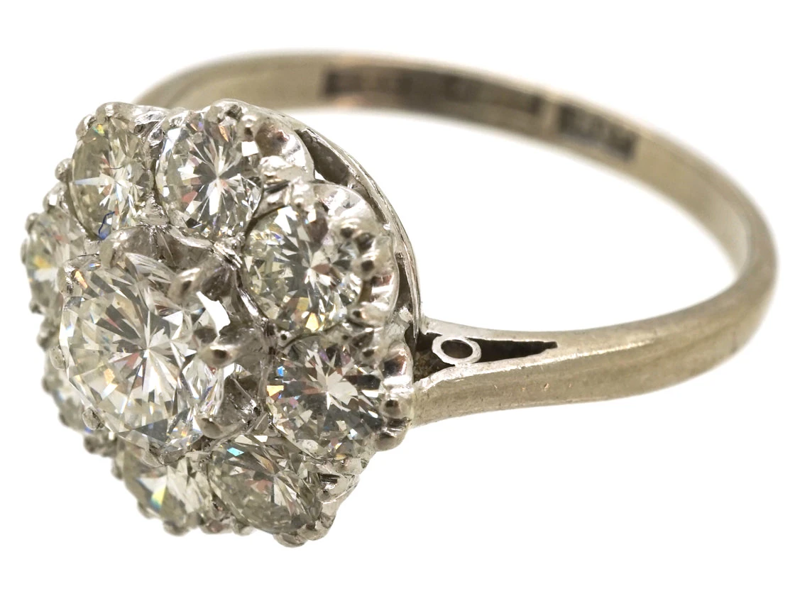 18ct White Gold & Platinum, Diamond Cluster Ring By Boodle & Dunthorne 13 18ct White Gold & Platinum, Diamond Cluster Ring By Boodle & Dunthorne - Image 11