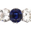 Edwardian Platinum, Sapphire & Diamond Three Stone Ring