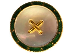 Edwardian 18ct Gold Enamel & Mother Of Pearl Set Of Dress Buttons In Original Case -Antique Jewellery Company DSC00488