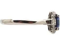 Art Deco 18ct White Gold, Rectangular Cut Sapphire & Diamond Ring 13 Art Deco 18ct White Gold, Rectangular Cut Sapphire & Diamond Ring -Antique Jewellery Company DSC00496 scaled 1