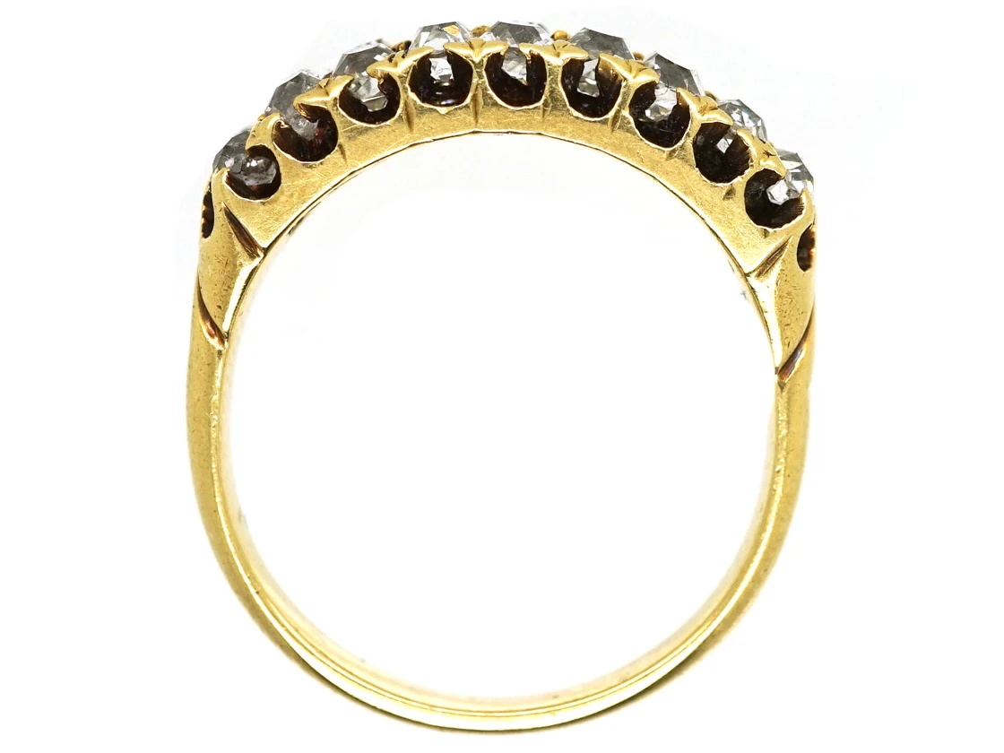 Victorian 18ct Gold Double Row Diamond Ring 7 Victorian 18ct Gold Double Row Diamond Ring - Image 5