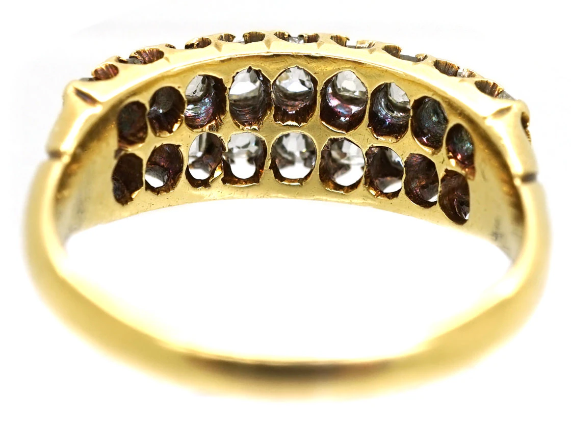 Victorian 18ct Gold Double Row Diamond Ring 8 Victorian 18ct Gold Double Row Diamond Ring - Image 6