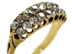 Victorian 18ct Gold Double Row Diamond Ring 12 Victorian 18ct Gold Double Row Diamond Ring -Antique Jewellery Company DSC00512