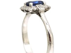 Art Deco 18ct White Gold, Rectangular Cut Sapphire & Diamond Ring 10 Art Deco 18ct White Gold, Rectangular Cut Sapphire & Diamond Ring -Antique Jewellery Company DSC00512 scaled 1