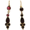 Georgian 9ct Gold & Flat Cut Almandine Garnet Drop Earrings -Antique Jewellery Company DSC00520