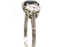 Edwardian Platinum, Sapphire & Diamond Three Stone Ring -Antique Jewellery Company DSC00540