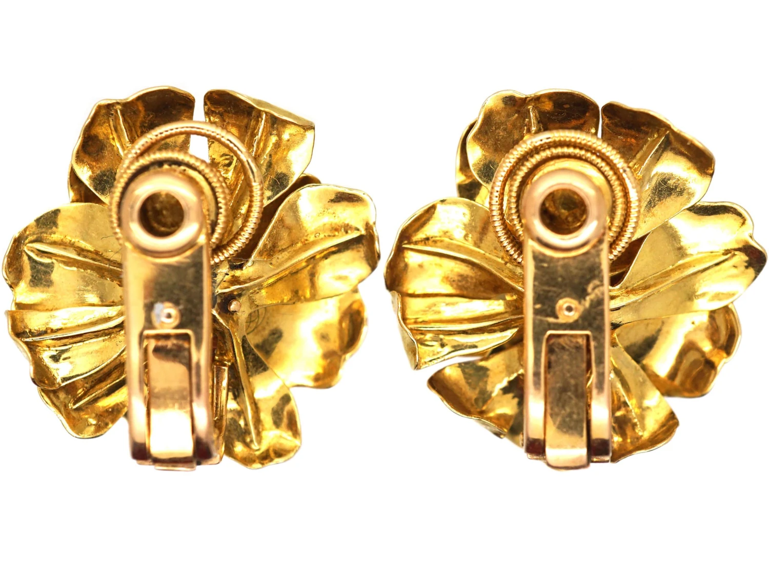 18ct Gold & Diamond Flower Earrings By Cartier, Paris 4 18ct Gold & Diamond Flower Earrings By Cartier, Paris - Image 2