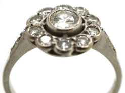 Edwardian 18ct White Gold & Diamond Cluster Ring -Antique Jewellery Company DSC00586