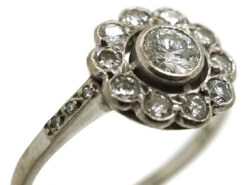 Edwardian 18ct White Gold & Diamond Cluster Ring -Antique Jewellery Company DSC00590