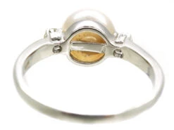 18ct White Gold Pearl & Diamond Ring 15 18ct White Gold Pearl & Diamond Ring -Antique Jewellery Company DSC00597