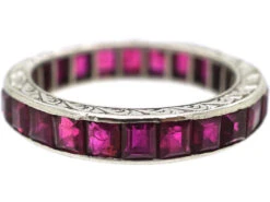 Art Deco Platinum & Ruby Eternity Ring 11 Art Deco Platinum & Ruby Eternity Ring -Antique Jewellery Company DSC00598