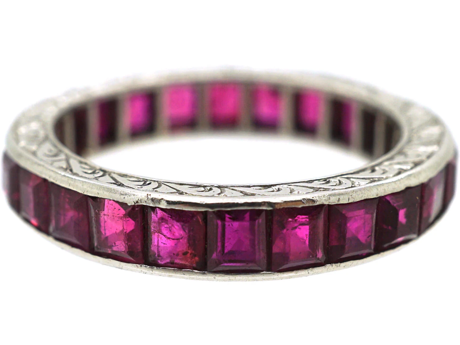 Art Deco Platinum & Ruby Eternity Ring 7 Art Deco Platinum & Ruby Eternity Ring - Image 5