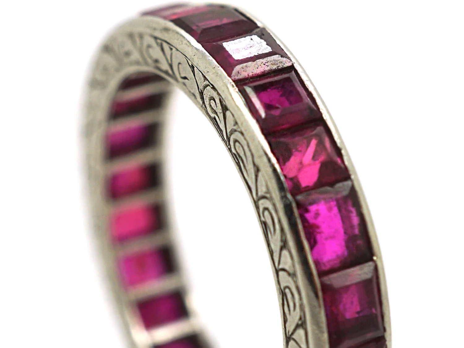 Art Deco Platinum & Ruby Eternity Ring 5 Art Deco Platinum & Ruby Eternity Ring - Image 3