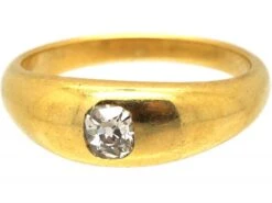 Victorian 18ct Gold Rub Over Set Diamond Ring -Antique Jewellery Company DSC00614 scaled 1