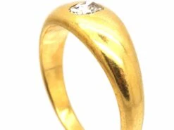 Victorian 18ct Gold Rub Over Set Diamond Ring -Antique Jewellery Company DSC00617 scaled 1