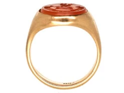 9ct Gold & Carnelian Intaglio With Crest Signet Ring 12 9ct Gold & Carnelian Intaglio With Crest Signet Ring -Antique Jewellery Company DSC00630