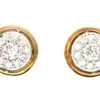Art Deco 18ct Yellow Gold & Platinum, Diamond Cluster Earrings