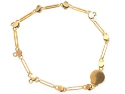 Edwardian 15ct Gold Turquoise & Natural Split Pearl Bracelet For Charms -Antique Jewellery Company DSC00643 1