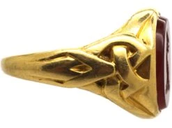Victorian 18ct Gold Signet Ring With Intaglio Of A Griffin -Antique Jewellery Company DSC00648 scaled 1