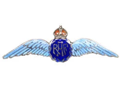 Silver & Enamel RAF Wings Sweet Heart Brooch