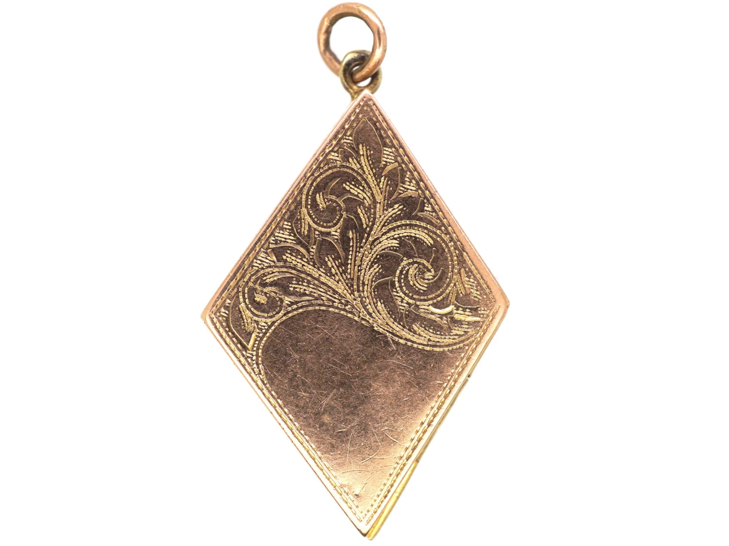 Edwardian 9ct Gold Diamond Shaped Locket 3 Edwardian 9ct Gold Diamond Shaped Locket