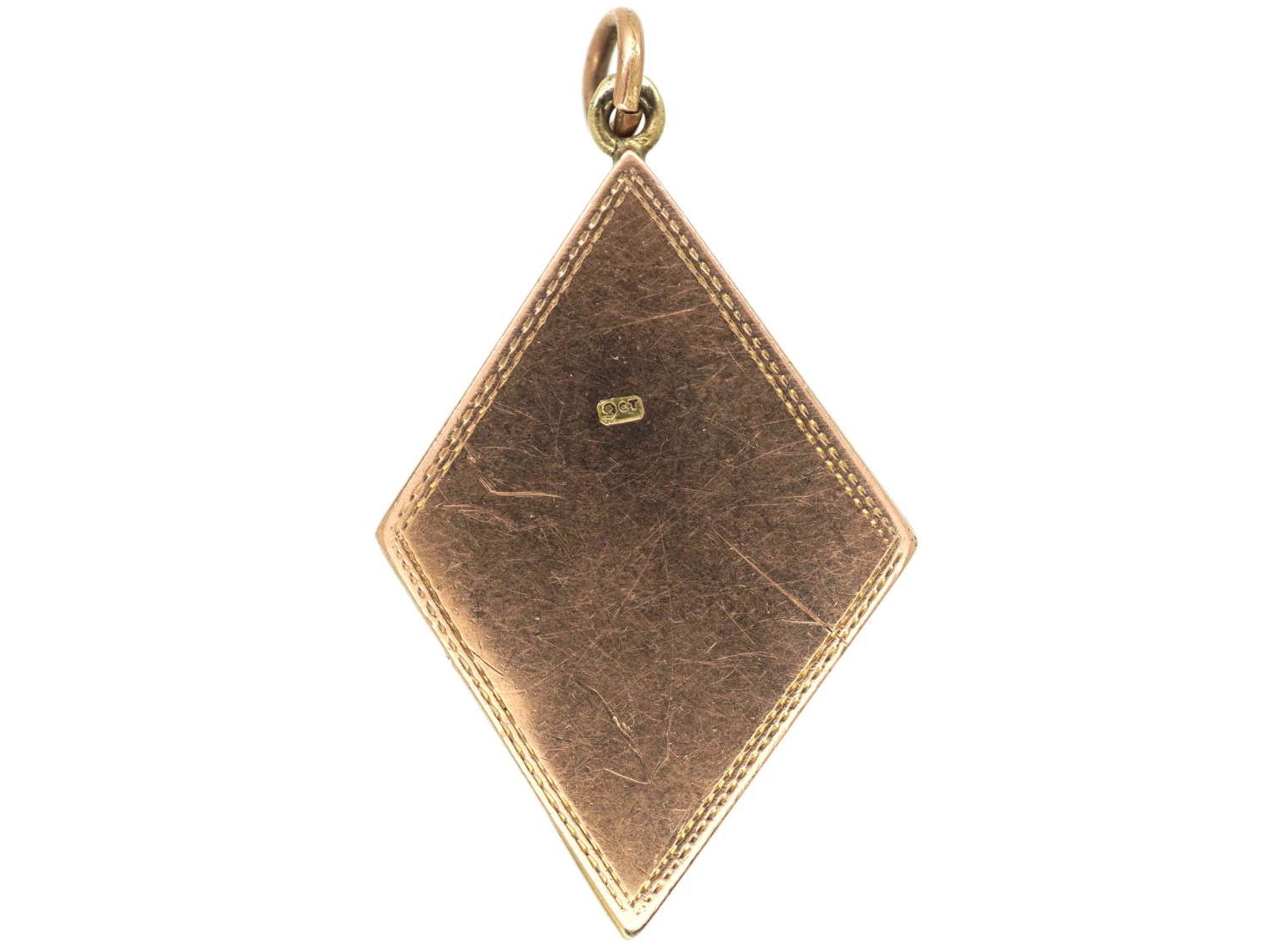 Edwardian 9ct Gold Diamond Shaped Locket 4 Edwardian 9ct Gold Diamond Shaped Locket - Image 2