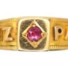 Edwardian 18ct Gold Mizpah Ring Set With A Ruby 2 Edwardian 18ct Gold Mizpah Ring Set With A Ruby -Antique Jewellery Company DSC00716 scaled 1