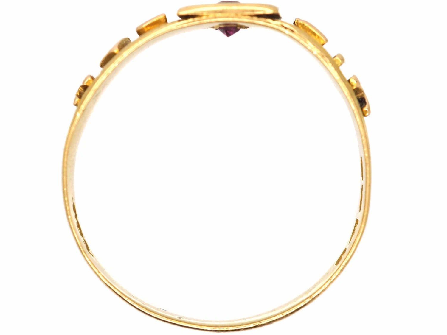 Edwardian 18ct Gold Mizpah Ring Set With A Ruby 5 Edwardian 18ct Gold Mizpah Ring Set With A Ruby - Image 3