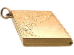 Edwardian 9ct Gold Diamond Shaped Locket 9 Edwardian 9ct Gold Diamond Shaped Locket -Antique Jewellery Company DSC00722