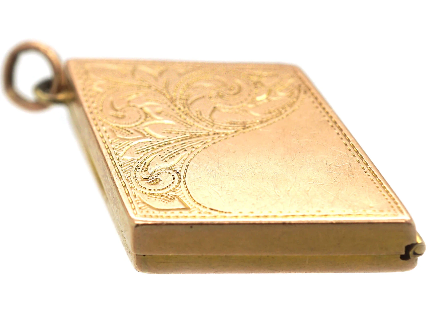 Edwardian 9ct Gold Diamond Shaped Locket 6 Edwardian 9ct Gold Diamond Shaped Locket - Image 4