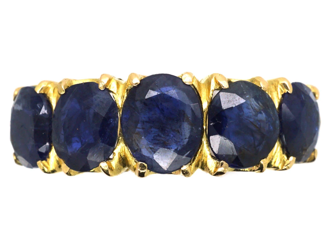18ct Gold Five Stone Sapphire Ring 3 18ct Gold Five Stone Sapphire Ring