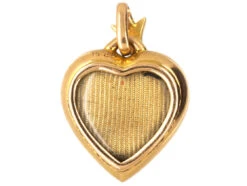 Edwardian 15ct Gold, Enamel & Natural Split Pearl Heart Pendant With Locket Back 10 Edwardian 15ct Gold, Enamel & Natural Split Pearl Heart Pendant With Locket Back -Antique Jewellery Company DSC00740 1