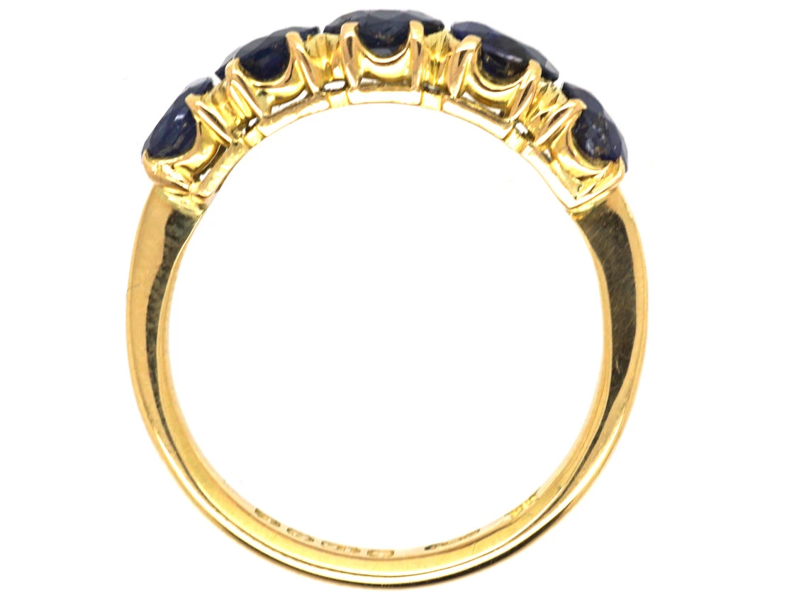 18ct Gold Five Stone Sapphire Ring 7 18ct Gold Five Stone Sapphire Ring - Image 5