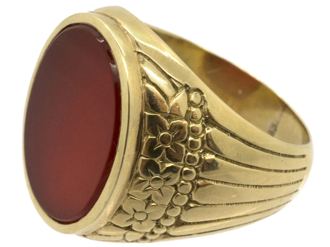 14ct Gold Carnelian Signet Ring 4 14ct Gold Carnelian Signet Ring - Image 2