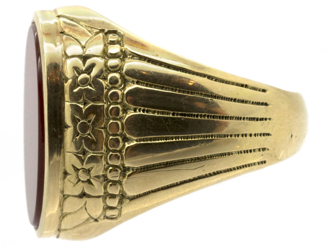 14ct Gold Carnelian Signet Ring 11 14ct Gold Carnelian Signet Ring - Image 9