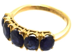 18ct Gold Five Stone Sapphire Ring 17 18ct Gold Five Stone Sapphire Ring -Antique Jewellery Company DSC00750