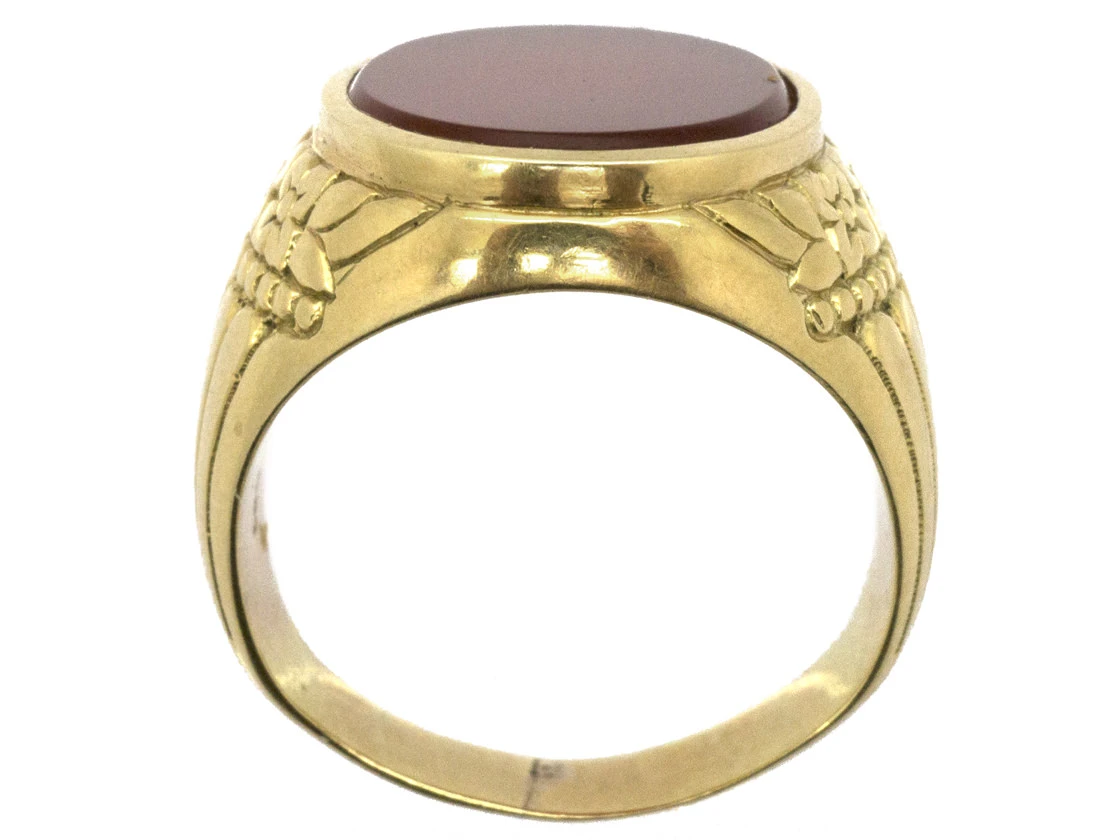 14ct Gold Carnelian Signet Ring 8 14ct Gold Carnelian Signet Ring - Image 6